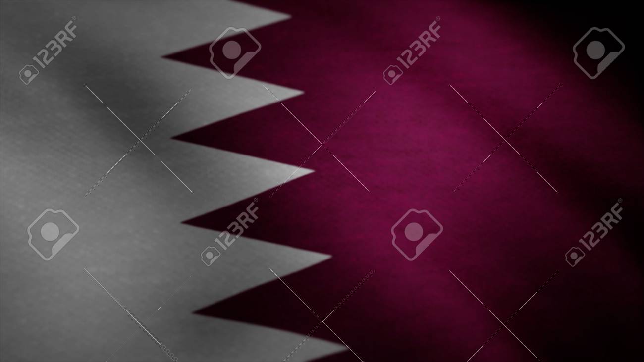 Flag Of Qatar Beautiful 3d Animation In Loop Mode