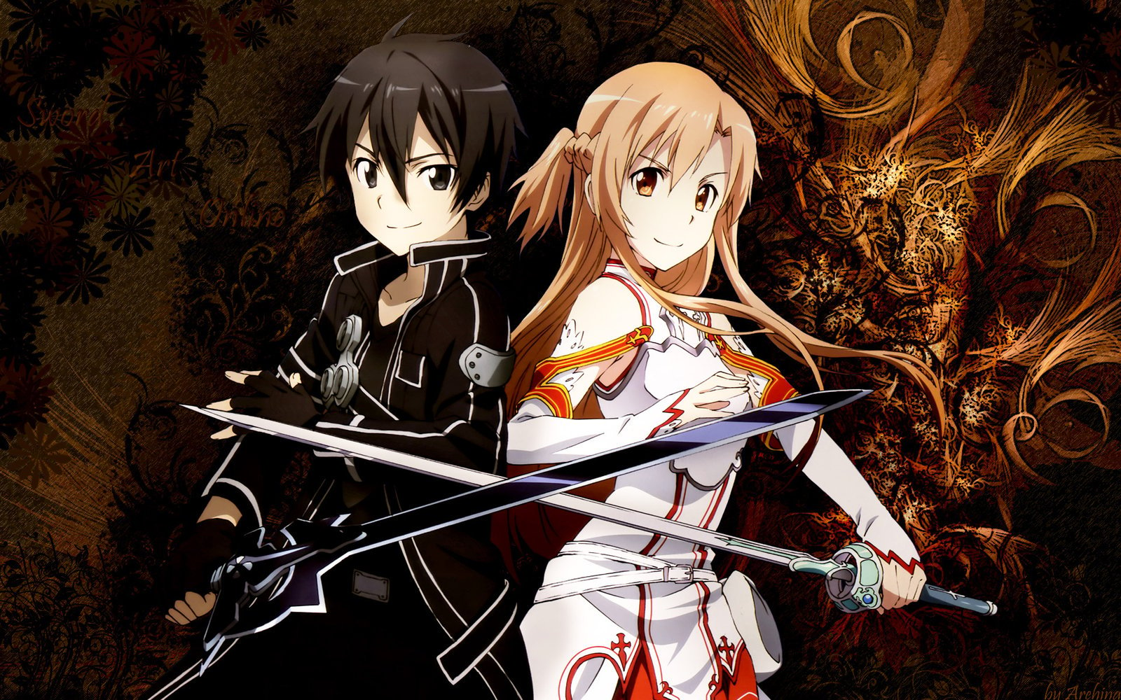 Sword Art Online Sao Asuna Kirito Wallpaper By Arehina