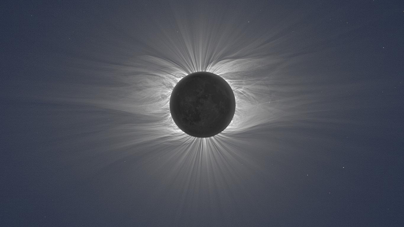 Sun Stars Moon Eclipse Corona Magic Wallpaper