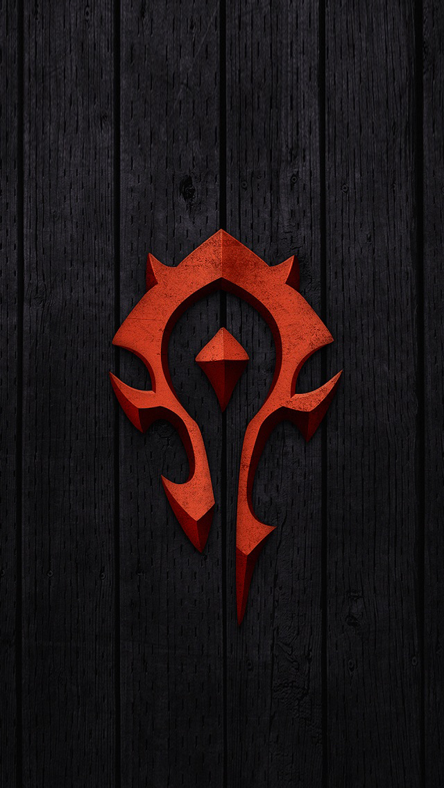 Red World Of Warcraft Horde Badge Wallpaper iPhone