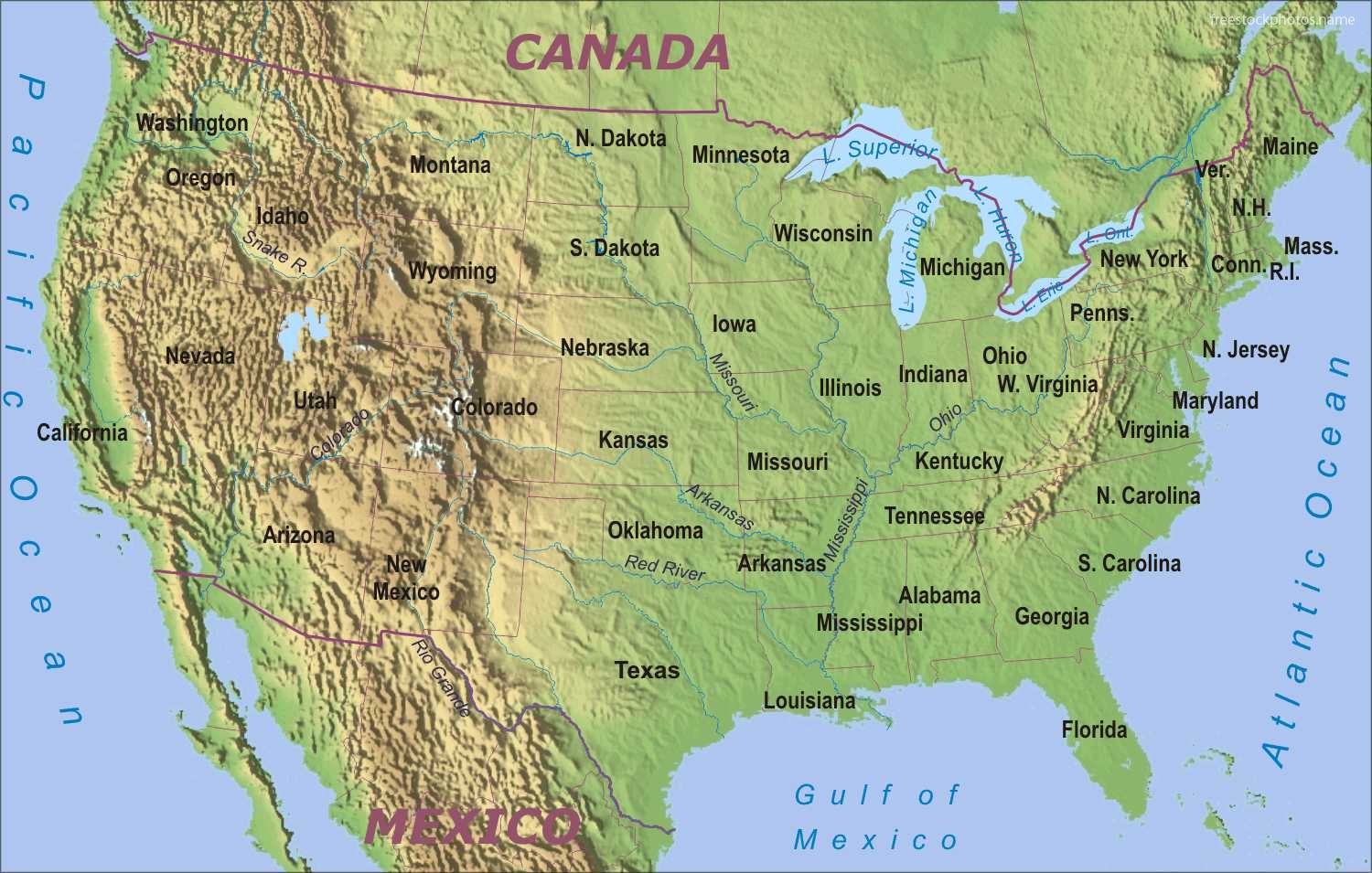 Stock Photos Of Geographical Map United States Image