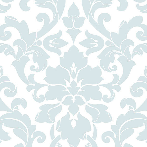 Contemporary Blue And White Damask Wallpaper Ds29714 Double Roll Bolts