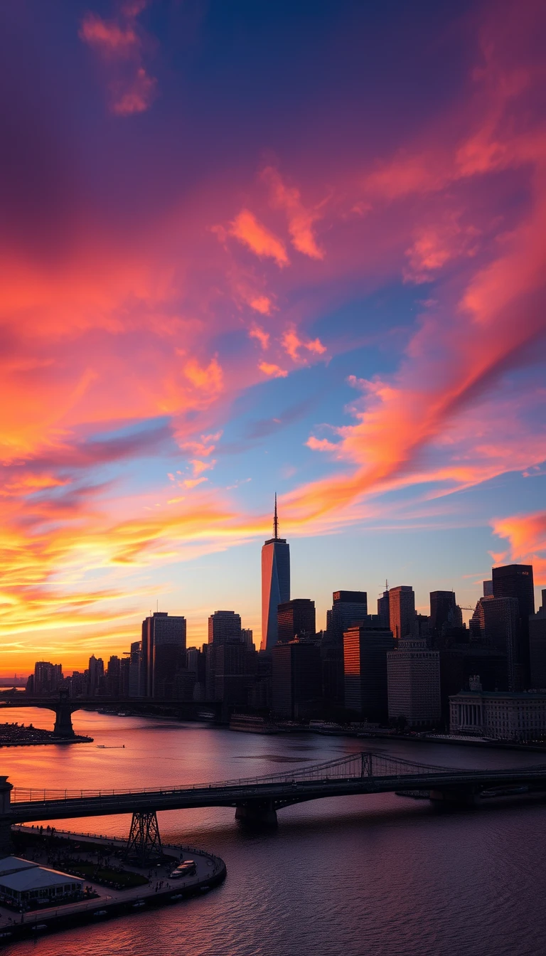 New York 4k Sunset Wallpaper
