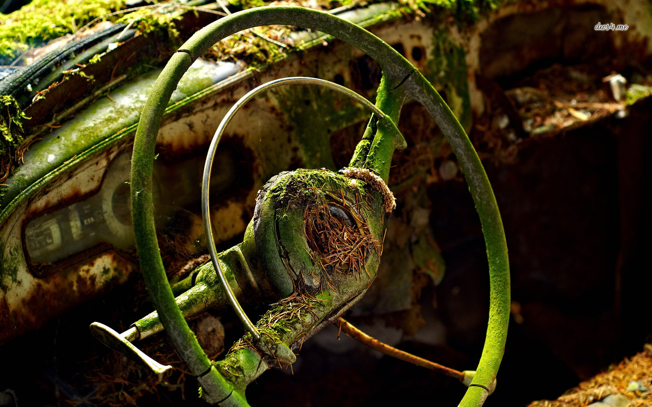 Abandoned Car S Steering Wheel Wallpaper Photography