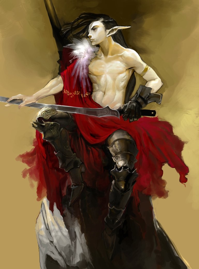 Male Elf Swords Man By Enaxor