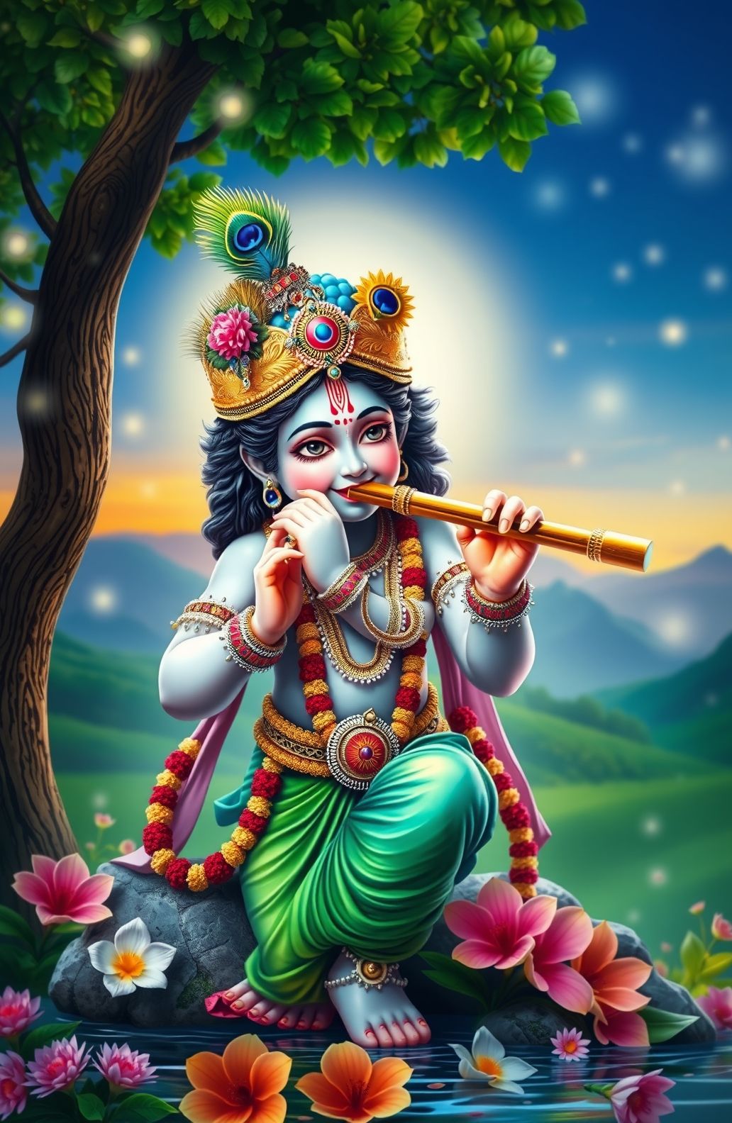 God Krishna HD Wallpaper