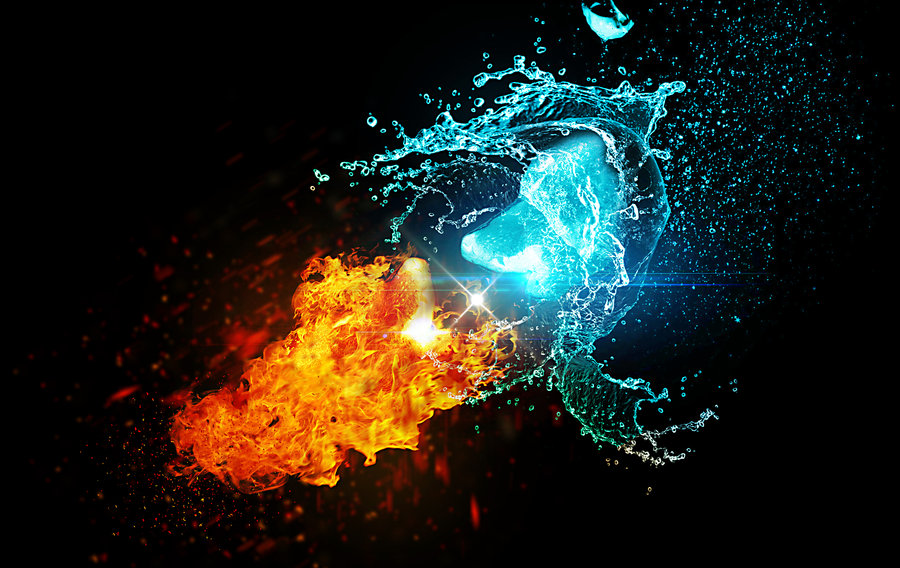 Cool Water And Fire Wallpaper Vs By Fkbest