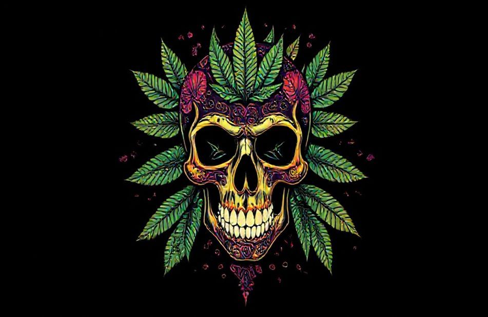 Wallpaper Of Weed Skull