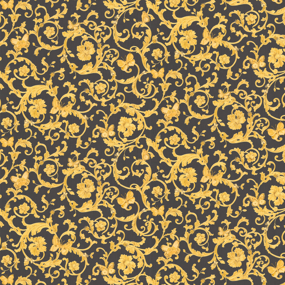 Ladybird Trail By Versace Black Gold Wallpaper