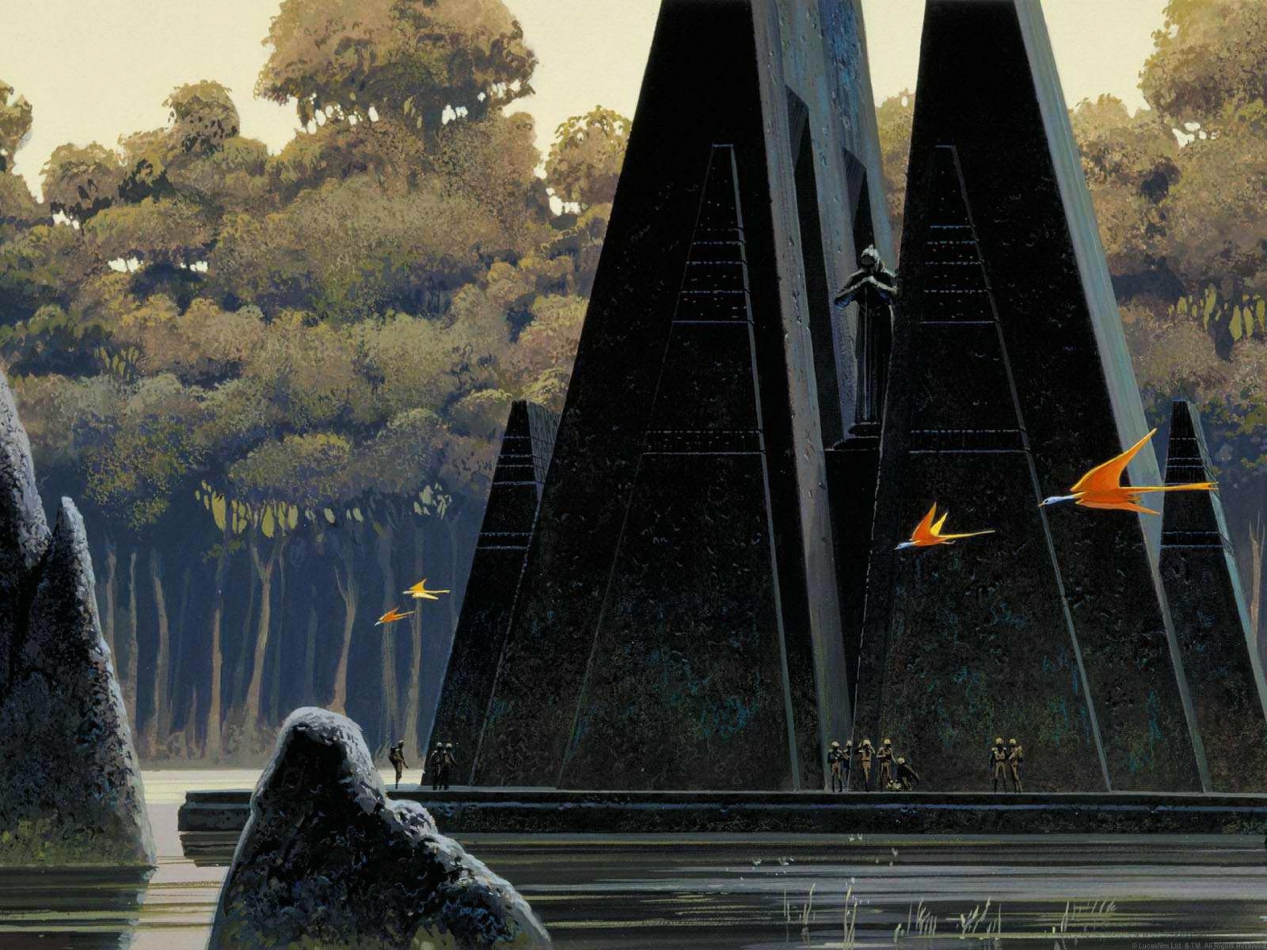Star Wars Landscapes Trees M   Jedi Temple Concept Art   2560x1920