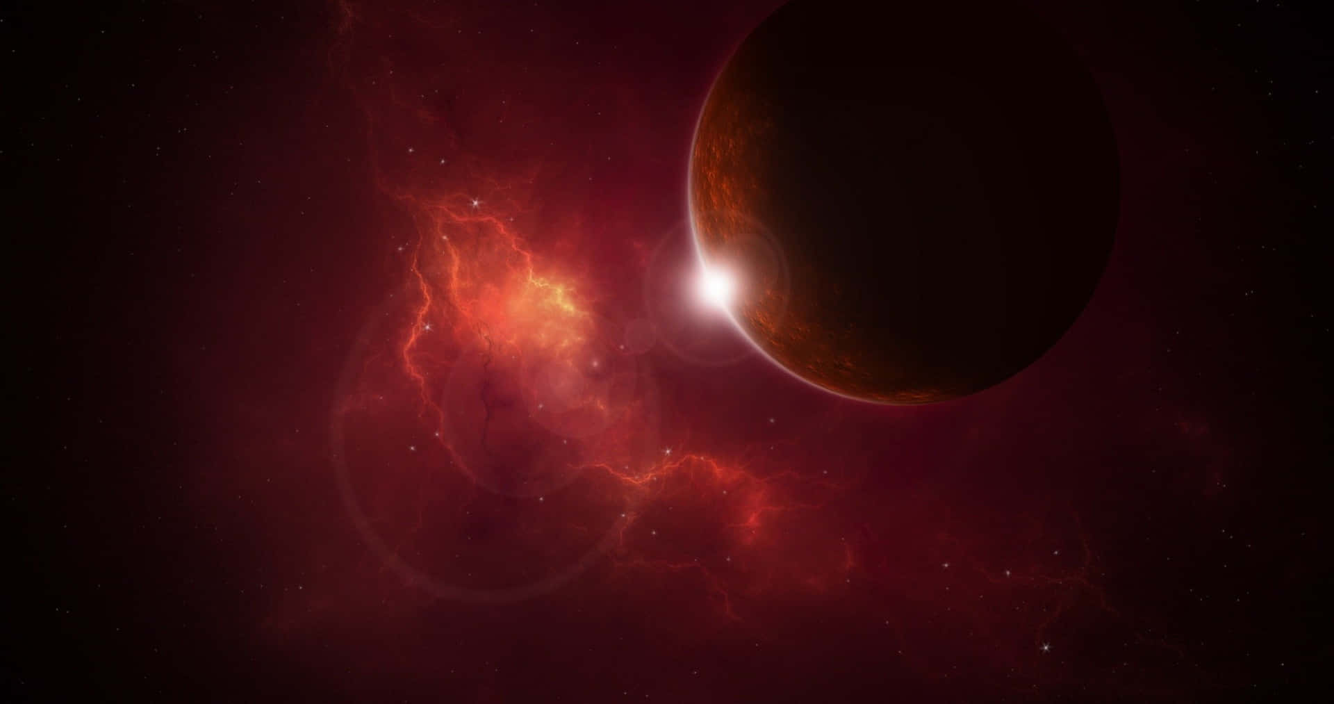 Outer Space Red 4k Wallpaper
