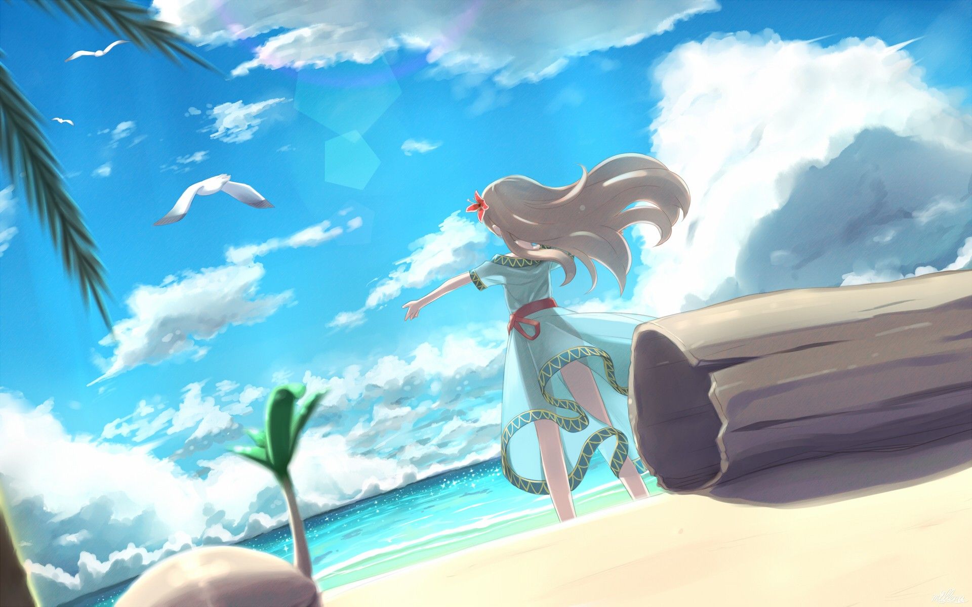 Anime Beach Wallpaper Top Background