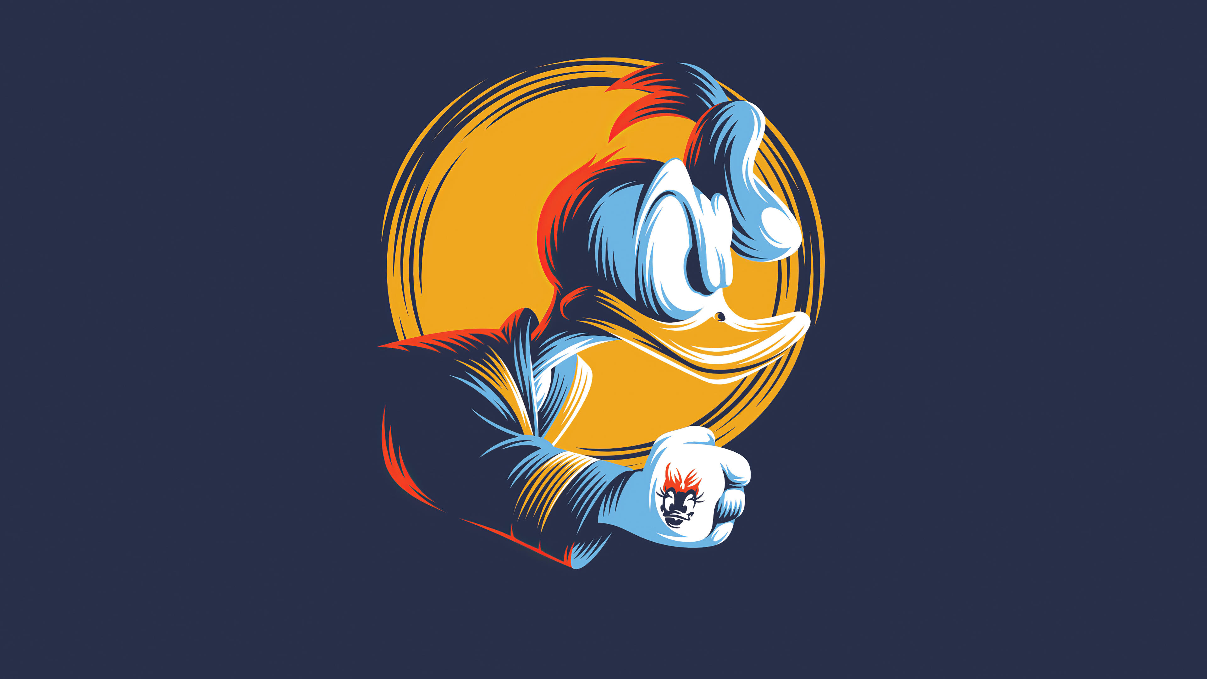 Donald Duck Minimal Art 4k Wallpaper HD Cartoons