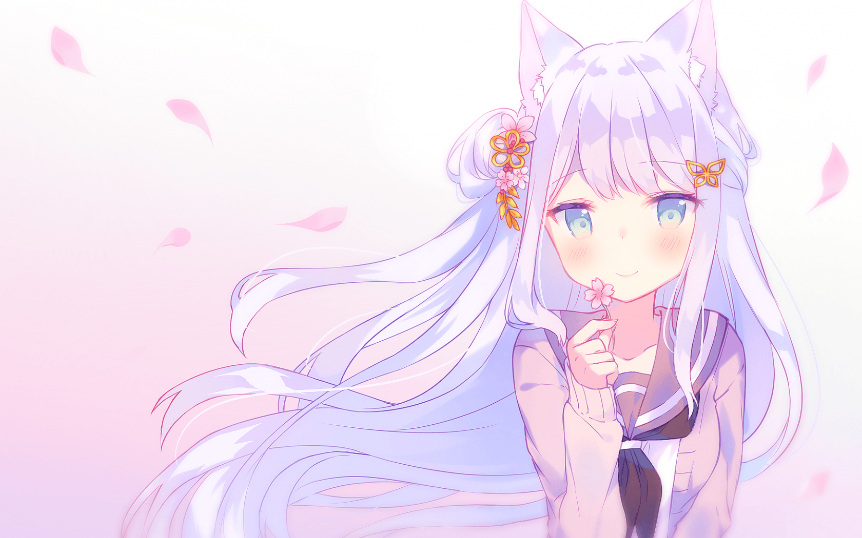 Kawaii Anime Cat Wallpaper