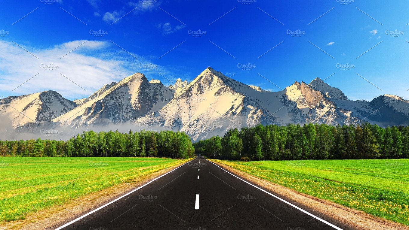 Empty road on mountain background High Quality Nature Stock