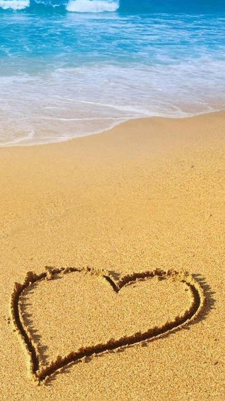 Beach Heart iPhone Wallpaper HD