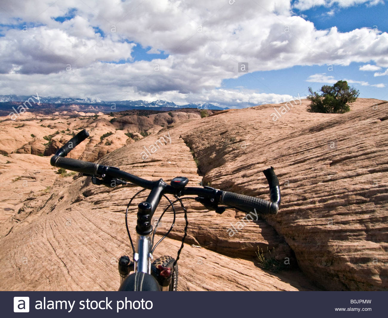 Slickrock Mountain Bike Trail Near Moab Utah La Salle Mountains