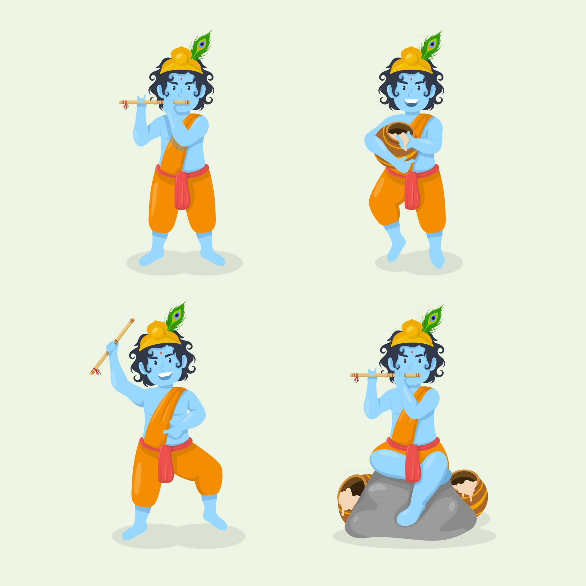 Cartoon Krishna Wallpaper