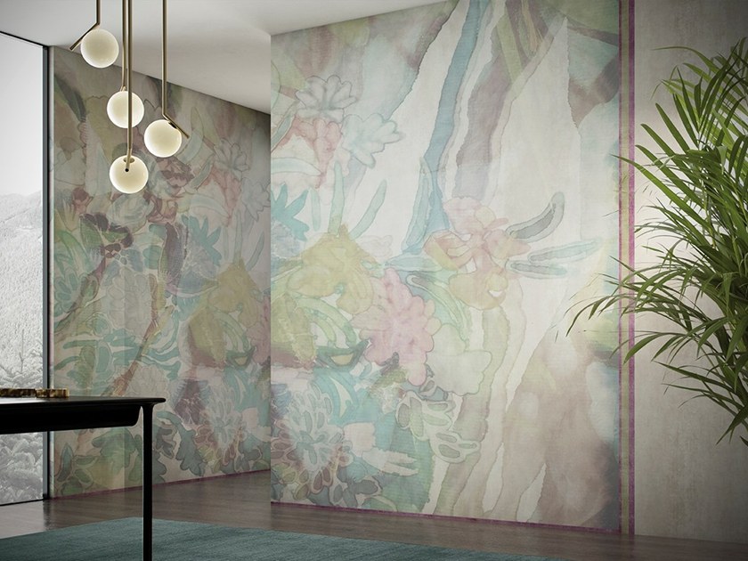 Wallpaper With Floral Pattern Shamal Foulard Collection By