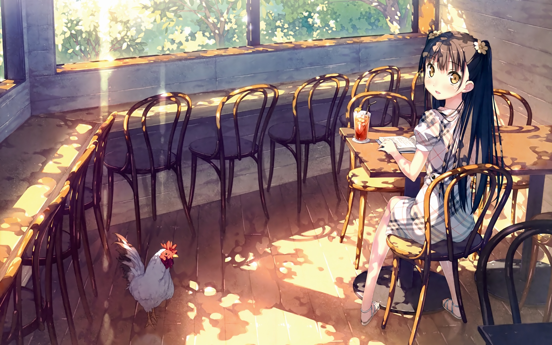 Young Anime Girl Reading Wallpaper 1920x1200 ID53364