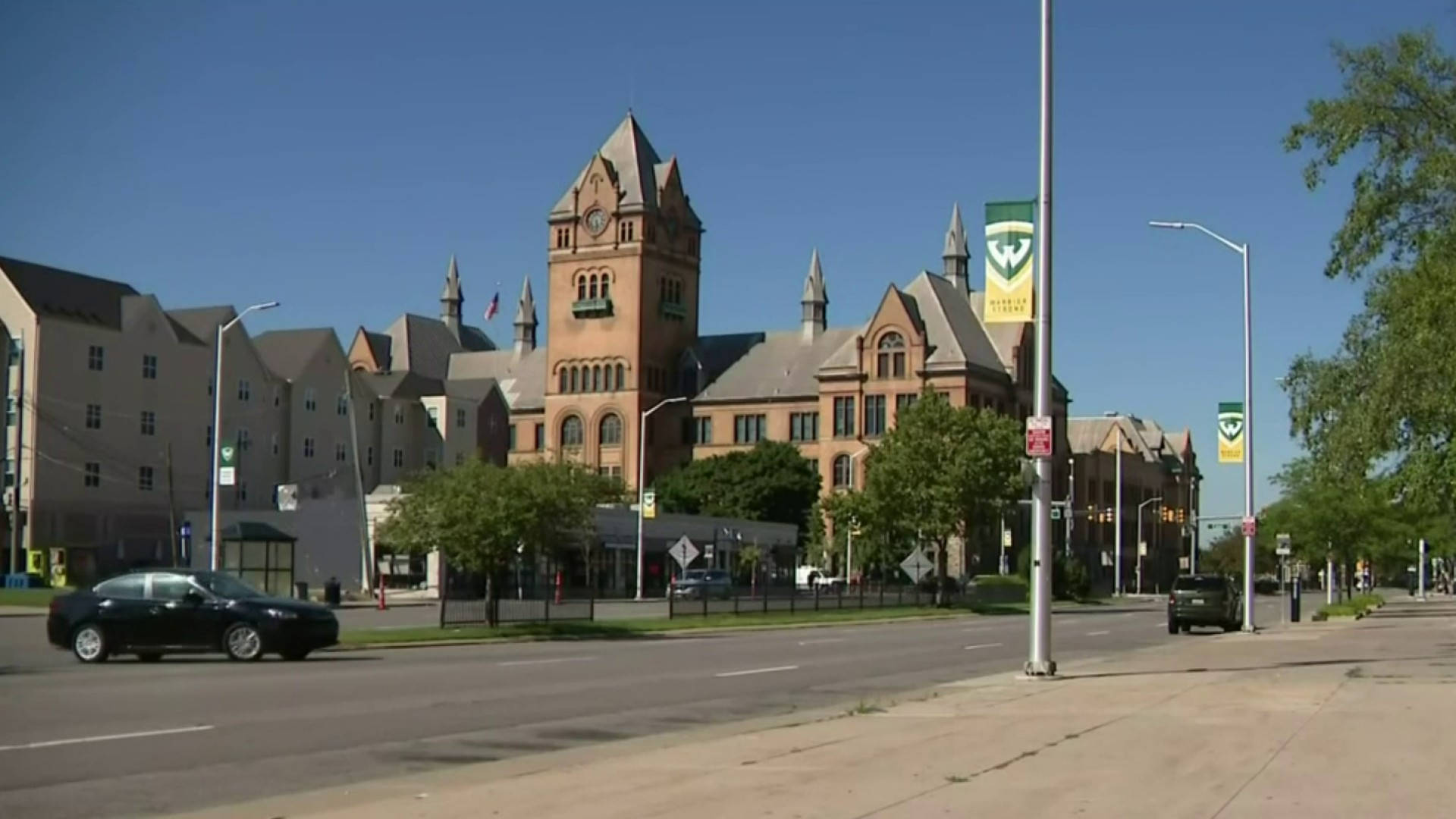 Wayne State University Old Main Building Photo Wallpaper