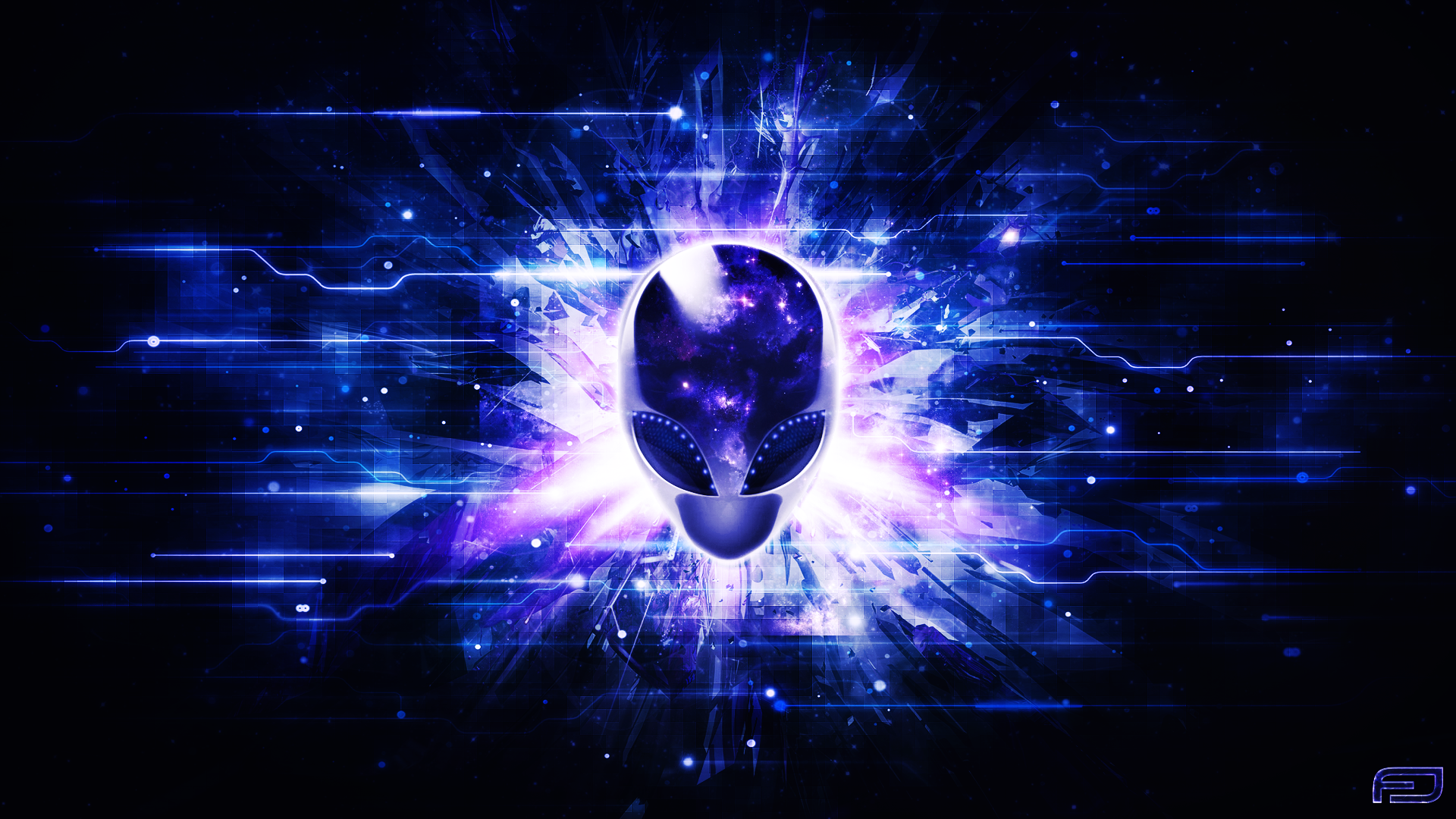 Deviantart Art Purple Blue Alienware Wallpaper
