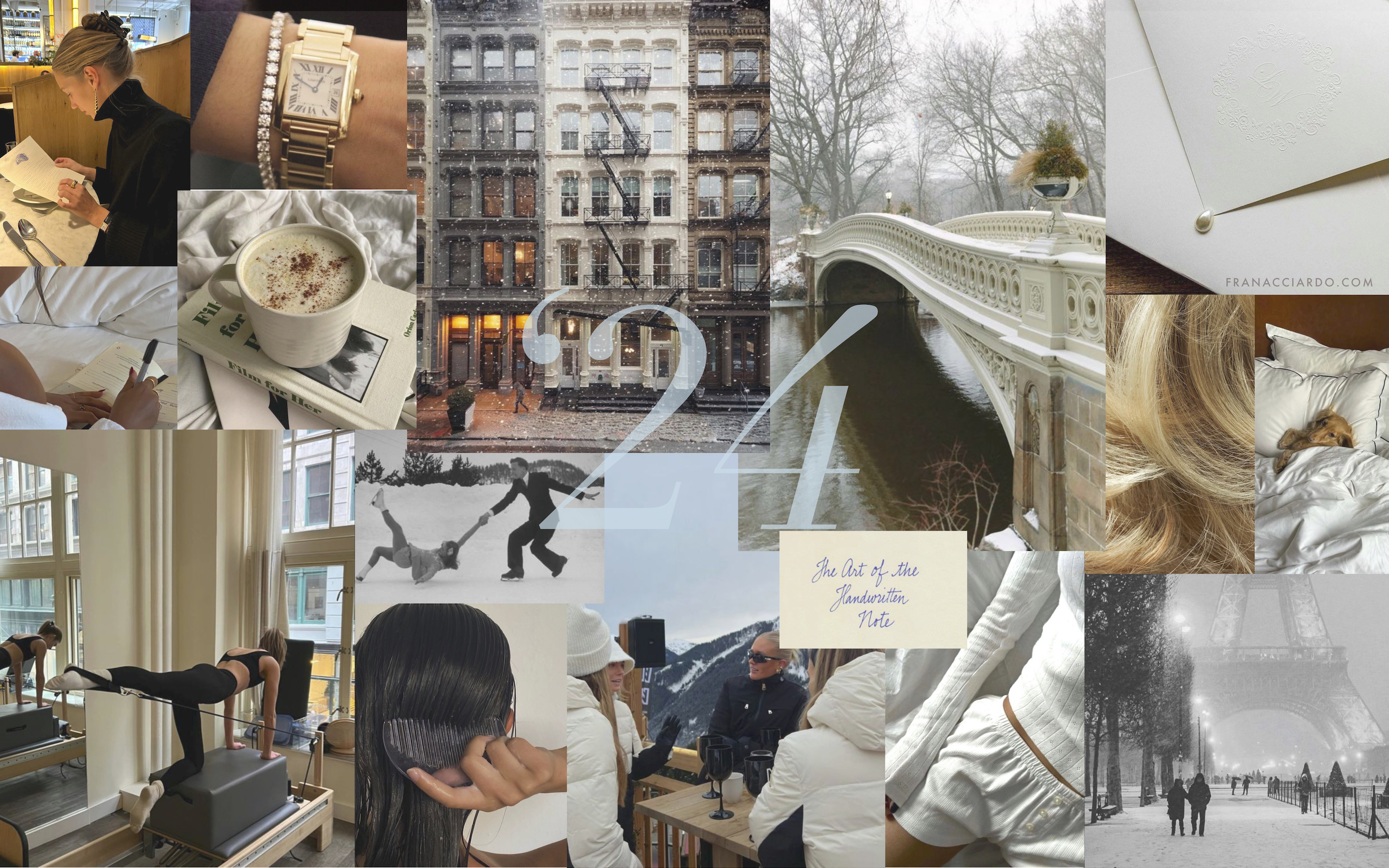 January Moodboard Desktop iPhone Wallpaper
