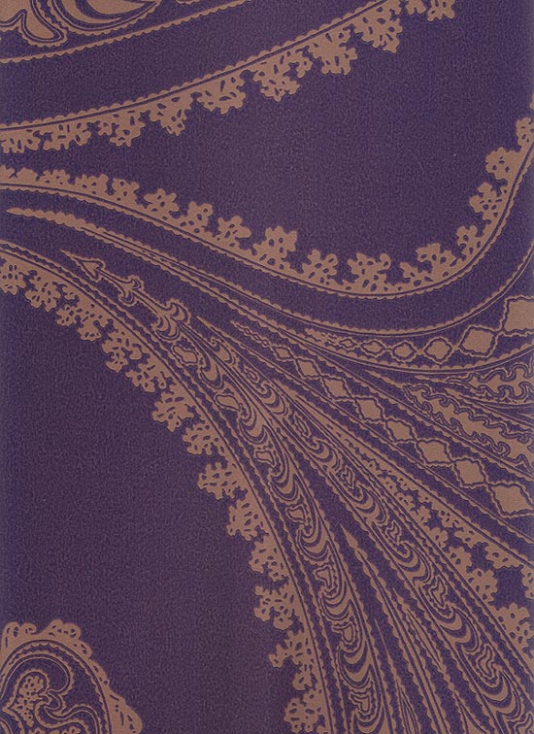 Rajapur Wallpaper With Large Brown Paisley Design On Purple