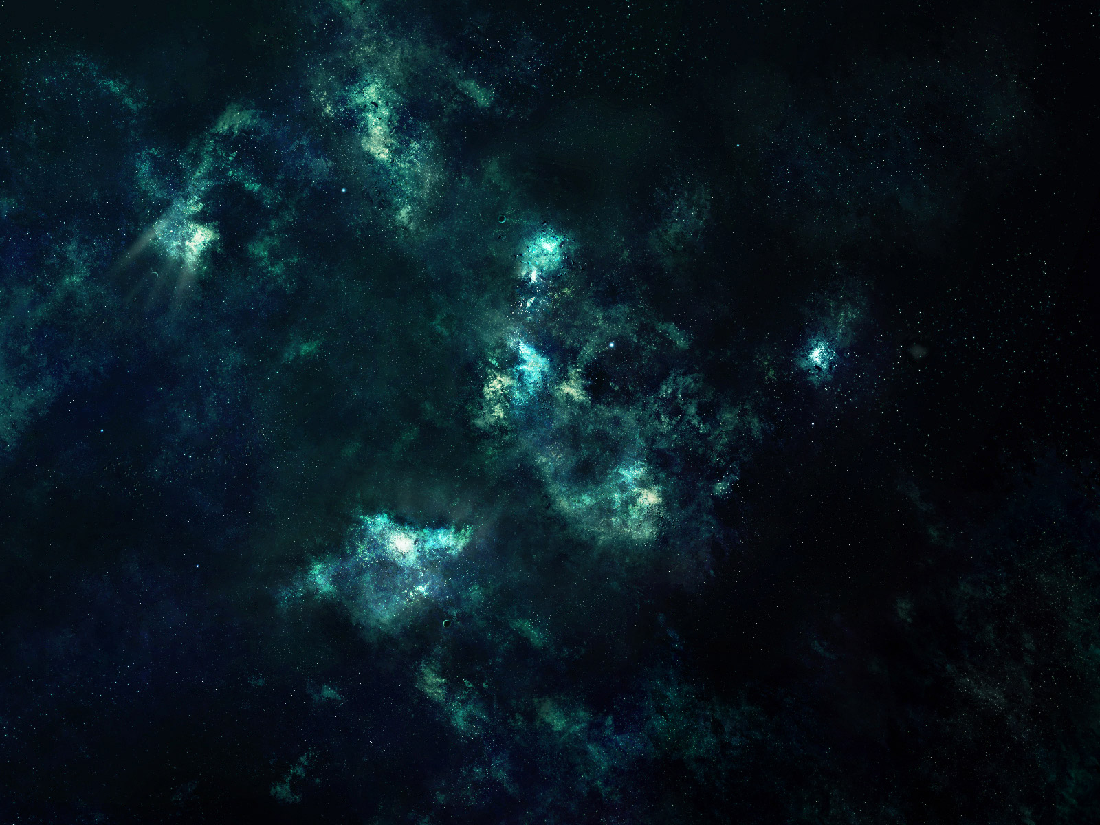 Green Nebula Space Wallpaper
