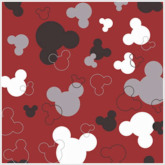 Mickey Mouse Wallpaper Border Heads Red And