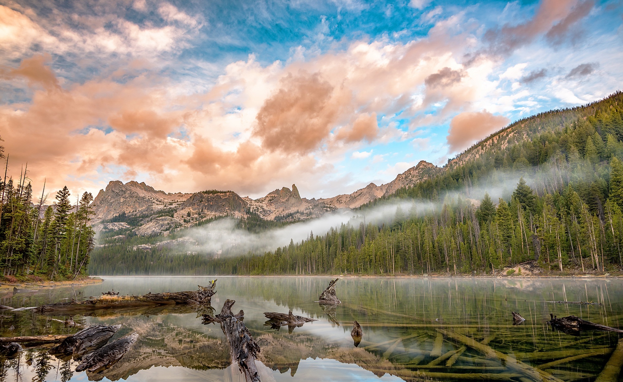 Cloud Fog Forest Lake Mountain Wallpaper HD Nature 4k