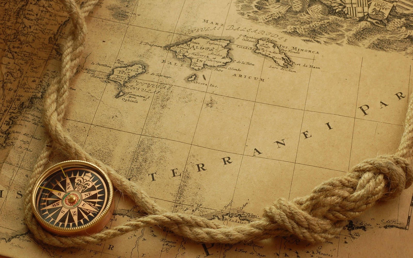 Pas Wallpaper Old World Map Series Rope