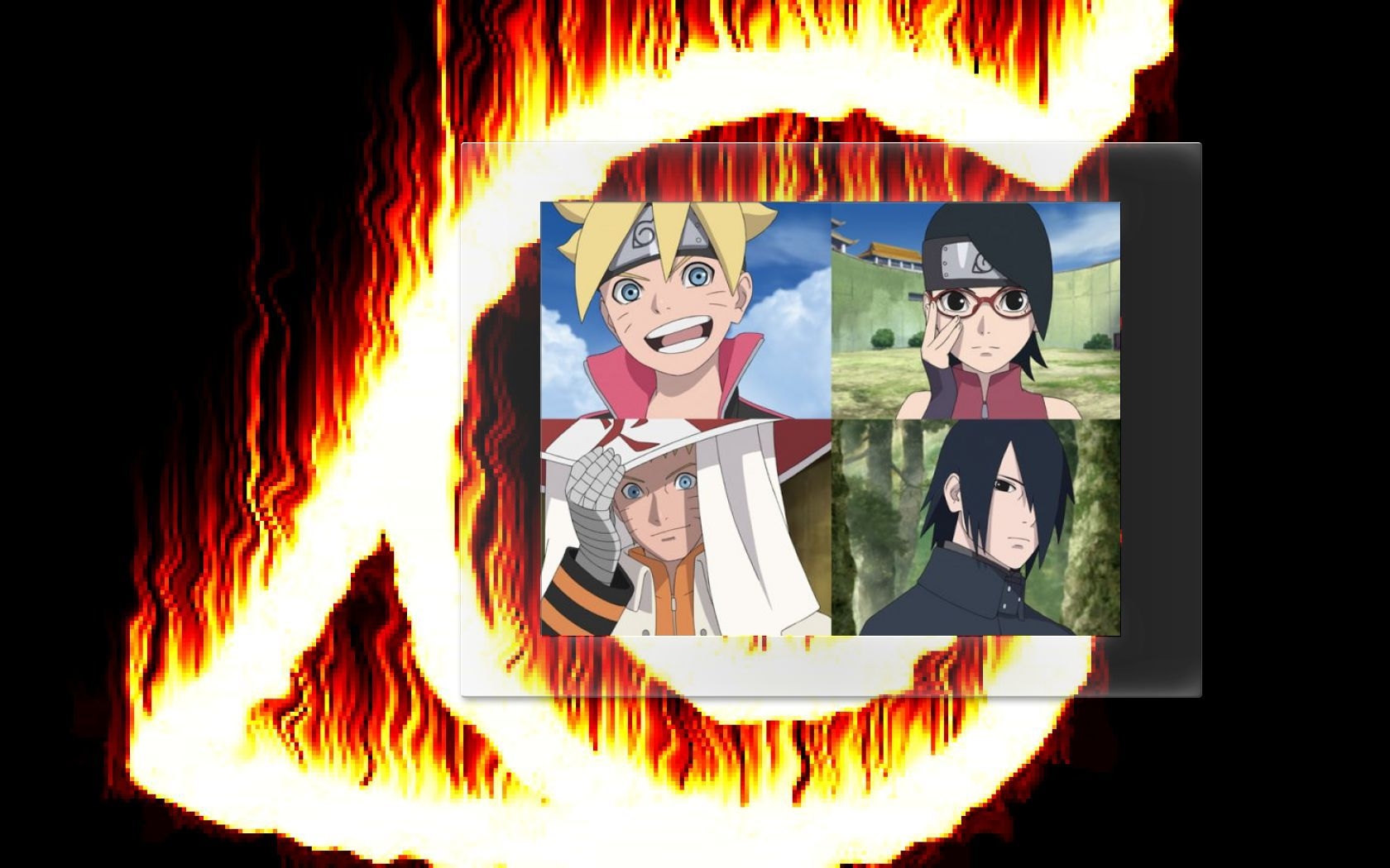 Naruto Sasuke Boruto Sarada Will Of Fire Wallpaper by weissdrum