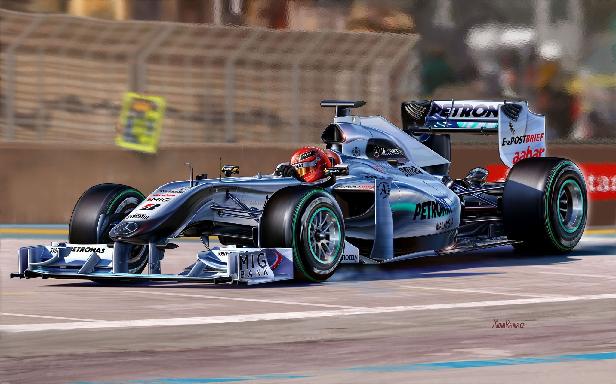 Gp W01 Racing Formula Driver Michael Schumacher Wallpaper
