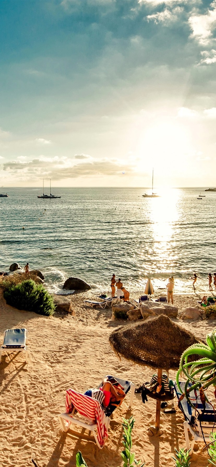 Spain Beach Ibiza Island Sea Sunshine People iPhone