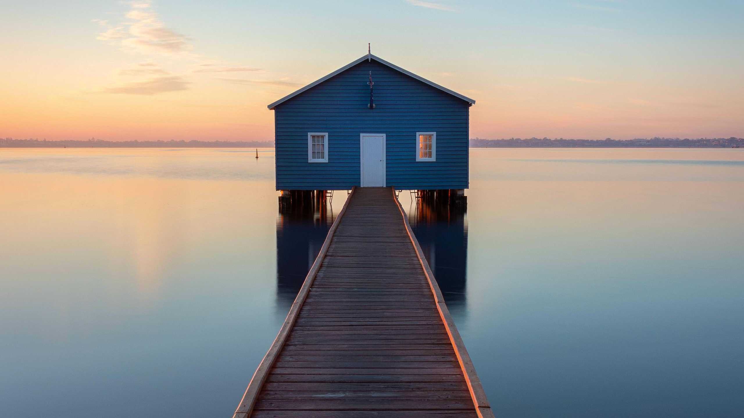 Itap Of A Boathouse During Sunrise HD Wallpaper