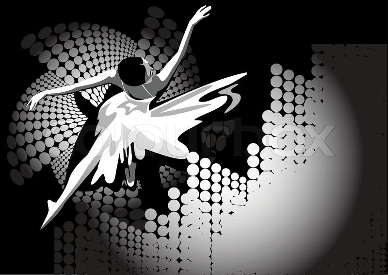 Figure Of The Ballerina On An Abstract Black And White Background Jpg