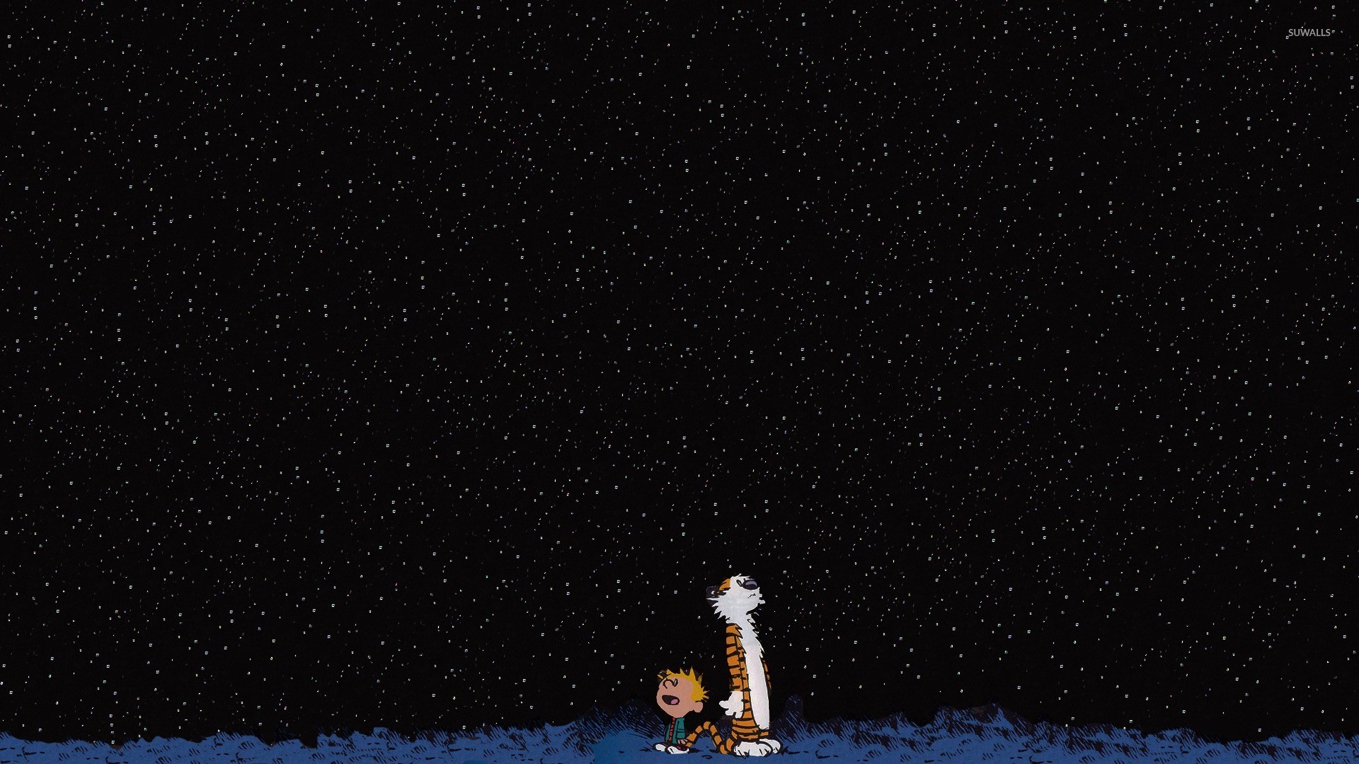 Calvin And Hobbes Stars Wallpaper Image