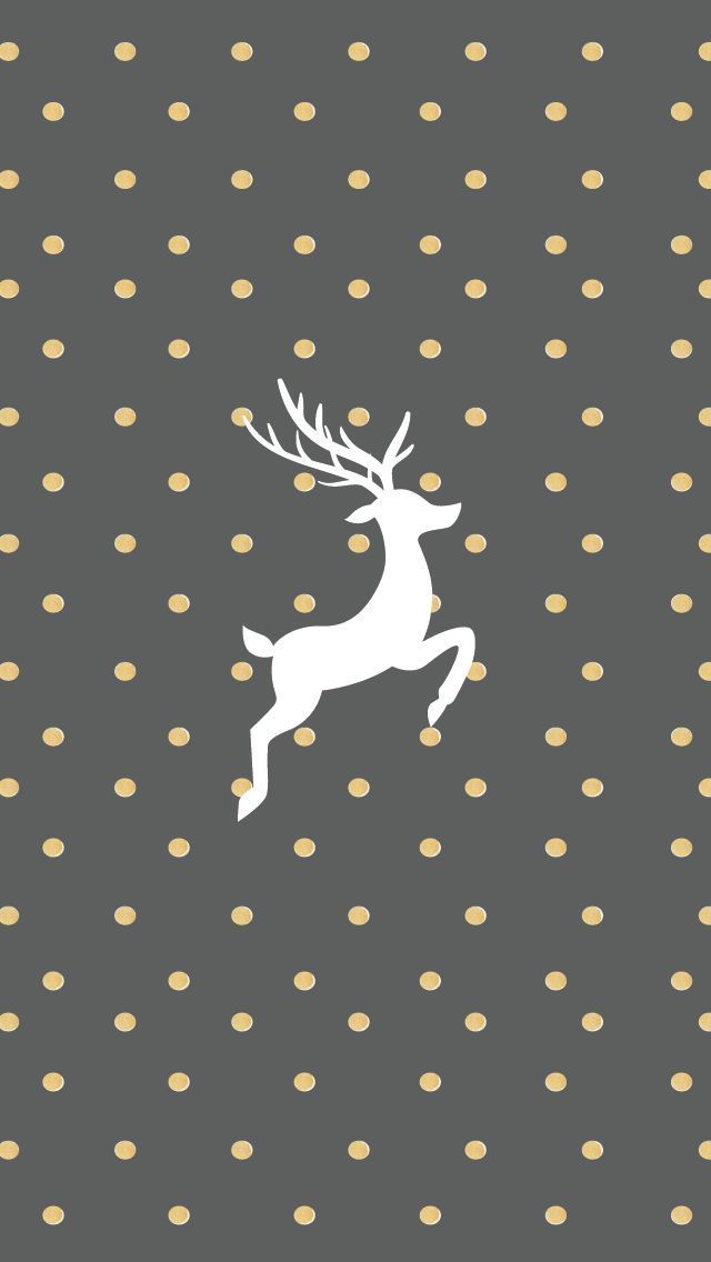 Gold And Grey Reindeer Wallpaper For iPhone