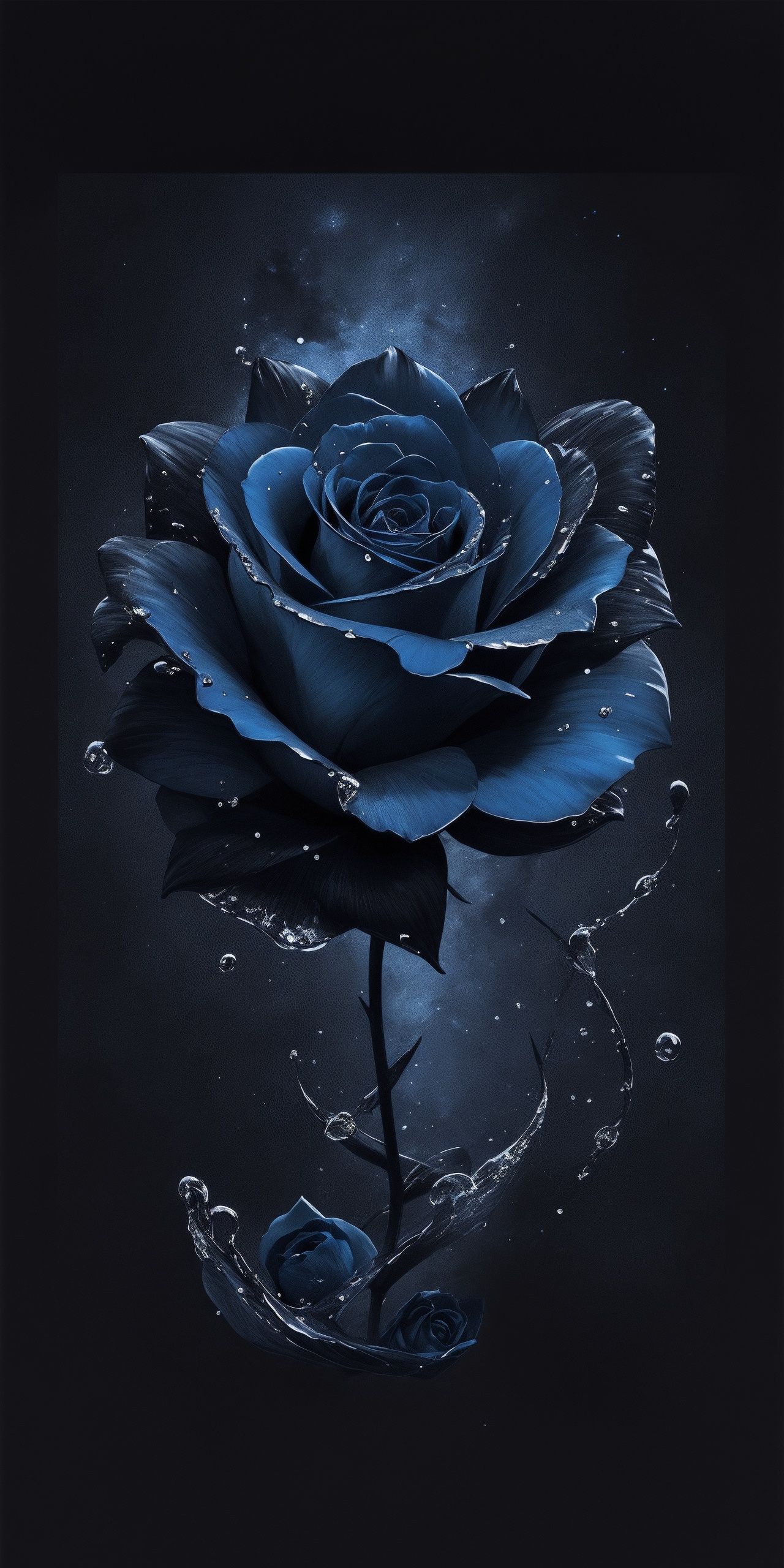Blue And Black Rose Wallpaper