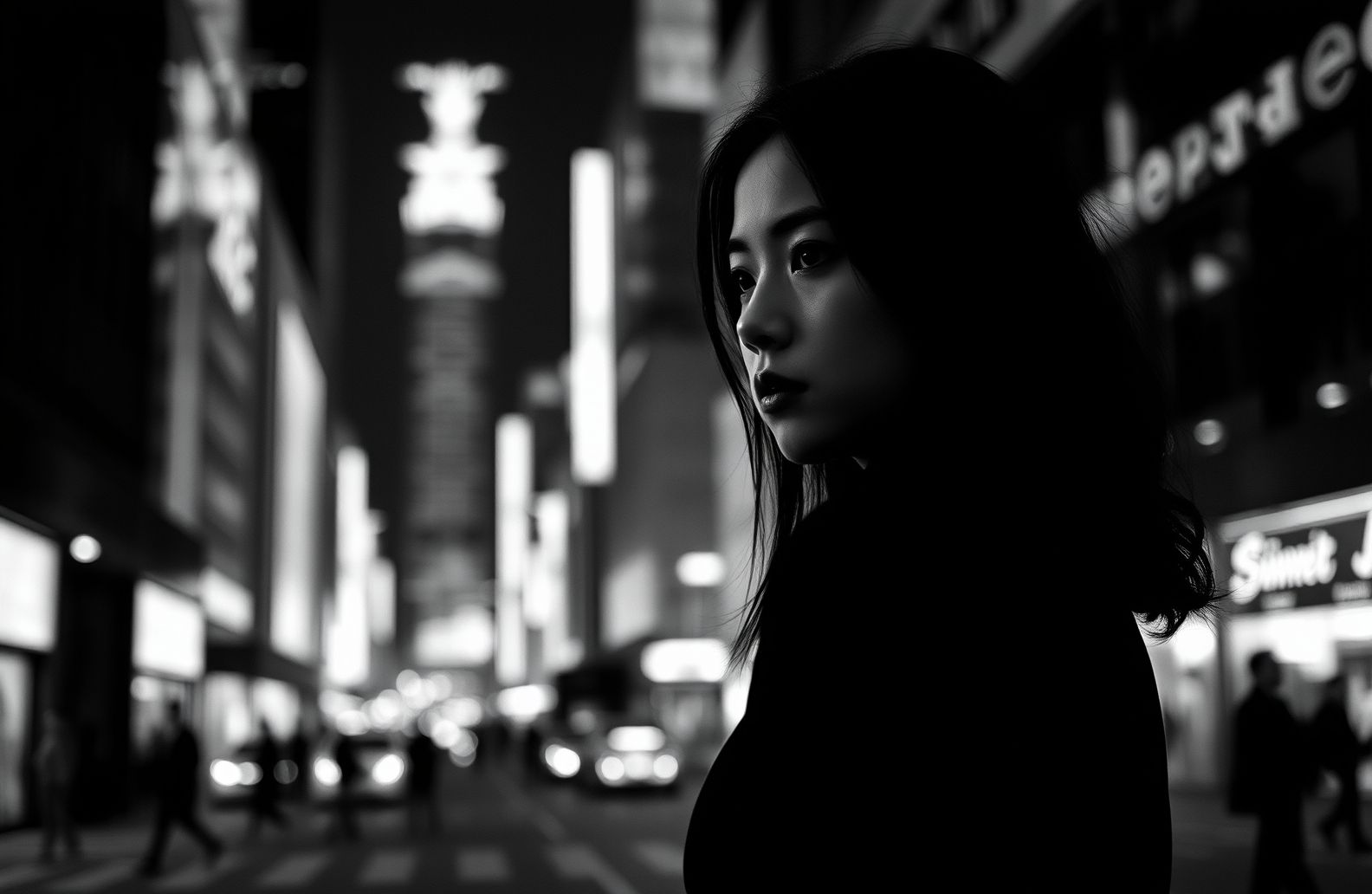 Black And White Girl Wallpaper