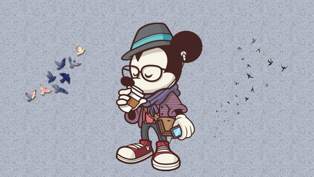 Wallpaper Mickey Hipster By Arletteresources