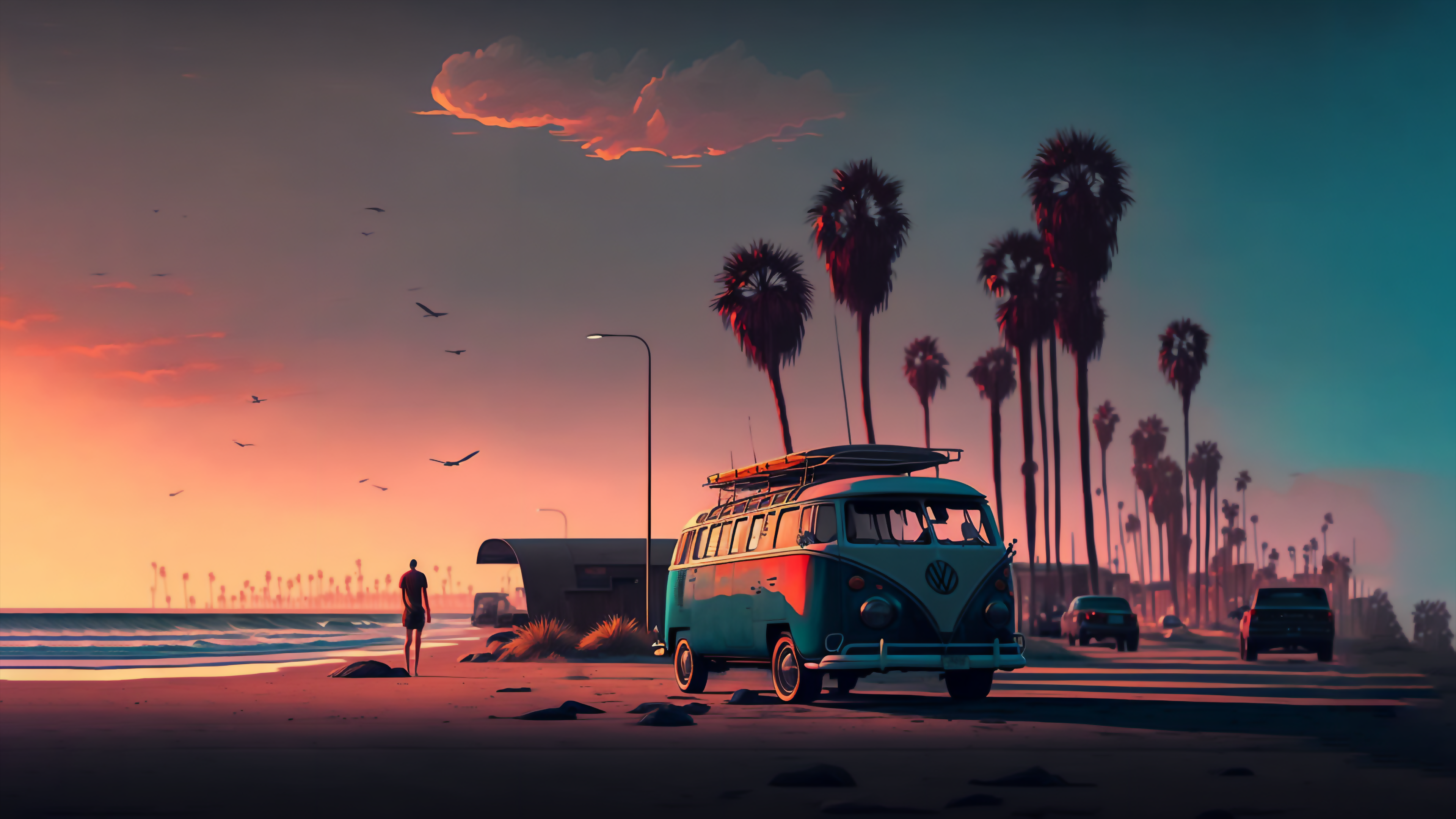4k Desktop Wallpaper Stunning Beach Sunset Scene