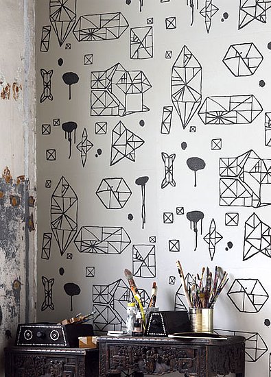 The 10 Coolest Black and White Geometric Wallpapers POPSUGAR Home