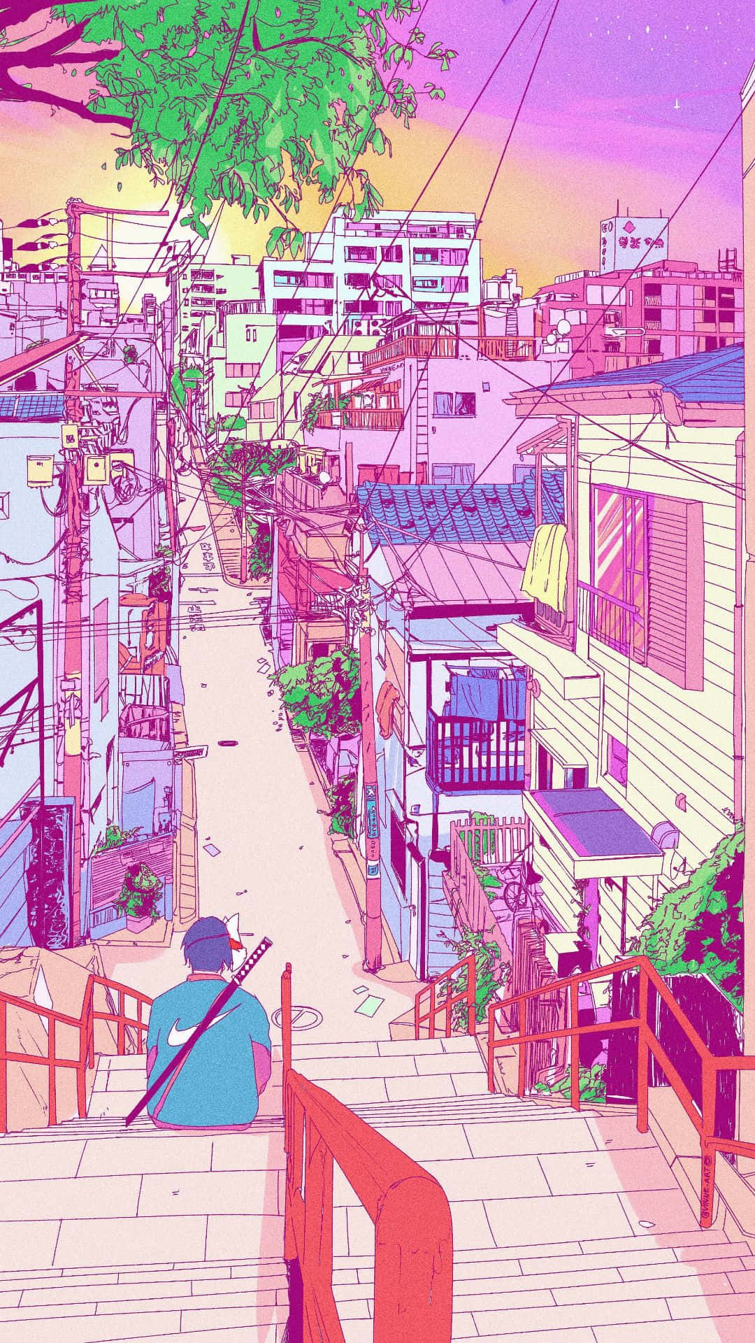 Pink Aesthetic Anime Phone Wallpaper