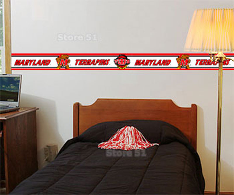 Maryland Terrapins Prepasted Border College Wallpaper Roll