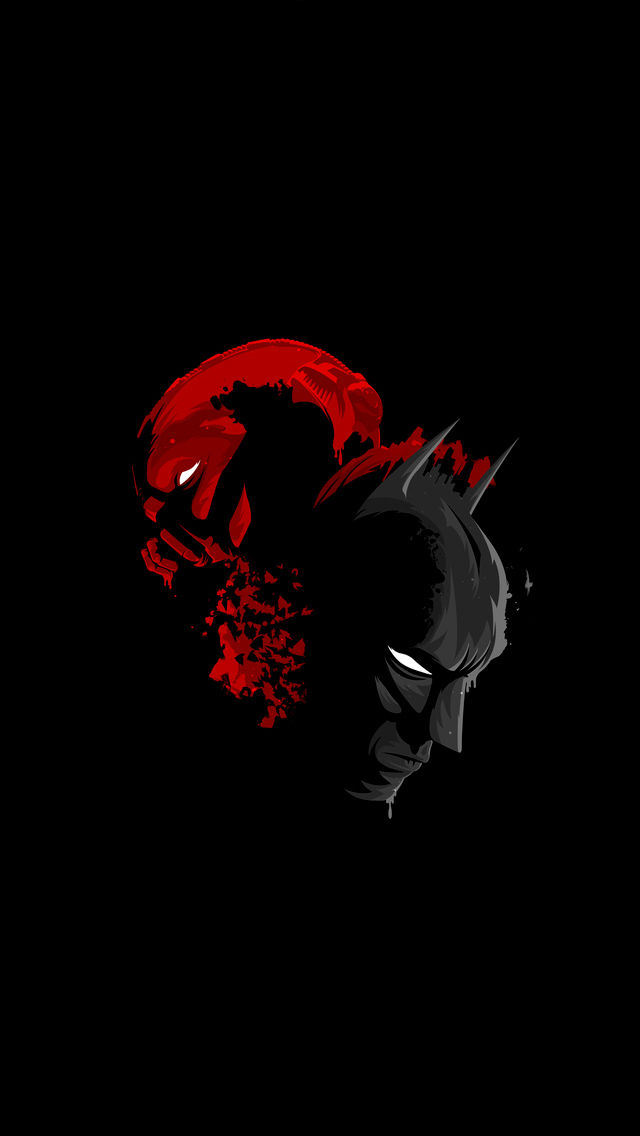 Black Batman And Red Bane The iPhone Wallpaper
