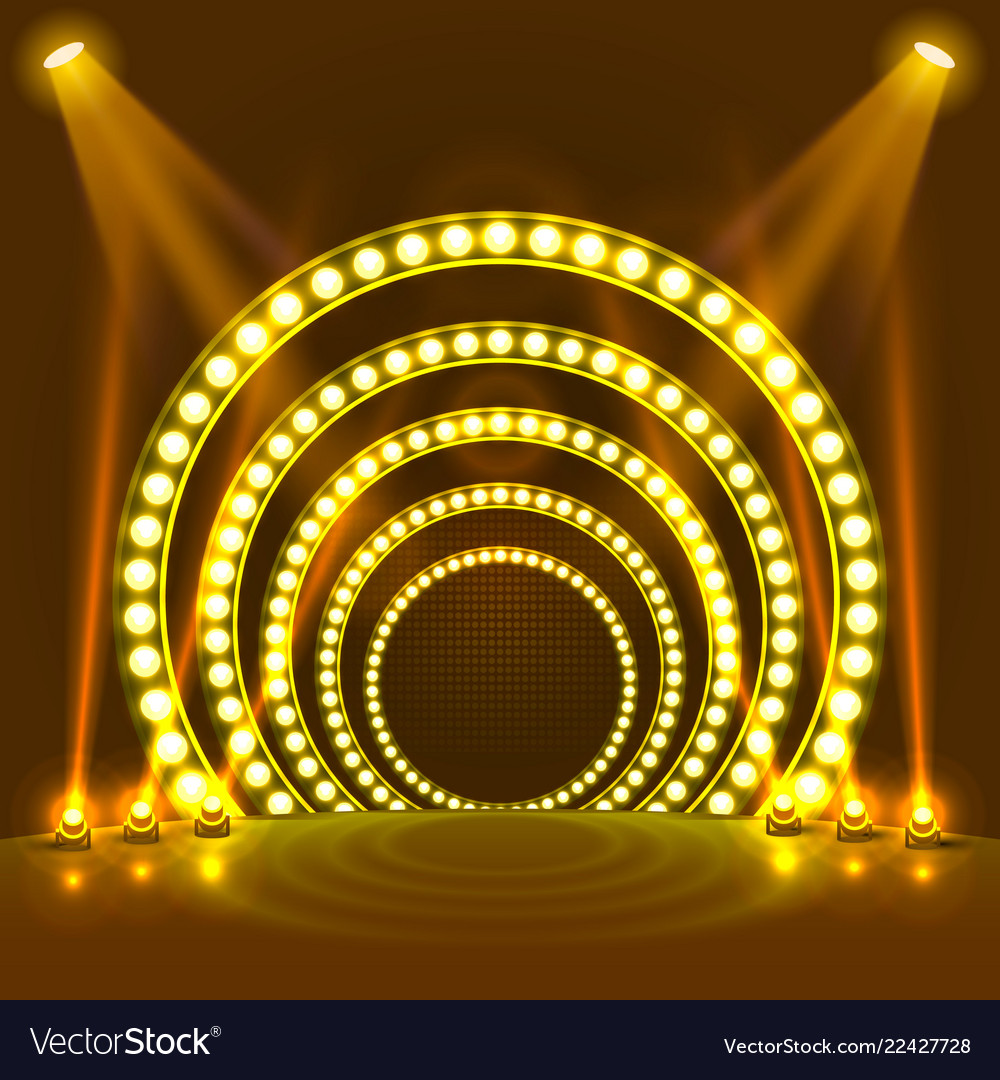 Show Light Podium Yellow Background Royalty Vector