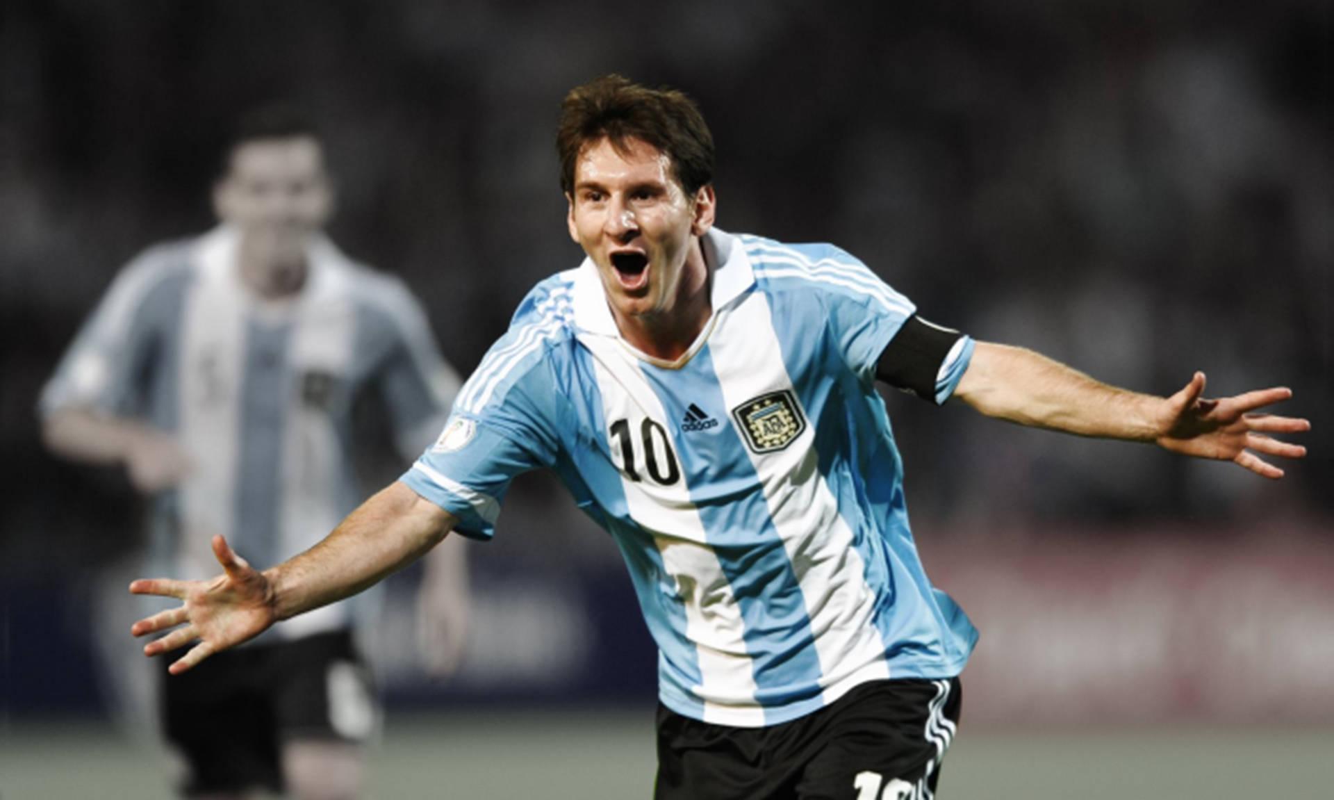 Messi Argentina Game Celebration Wallpaper