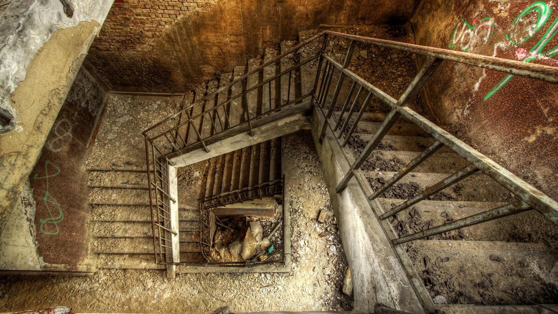 Abandoned Stairwell Wallpaper